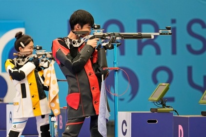China's Huang Yuting and Sheng Lihao. China's Huang Yuting and Sheng Lihao.