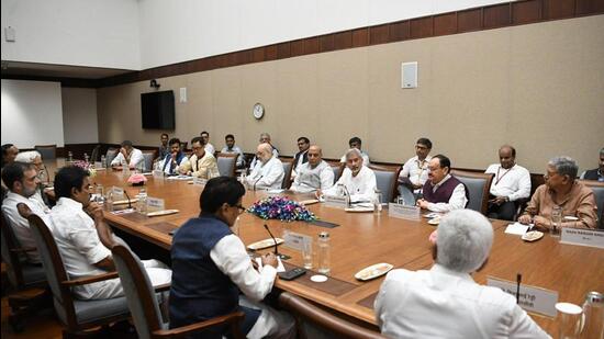 EAM S Jaishankar briefing an all-party meeting on Tuesday on the Bangladesh crisis. (Photo from X)