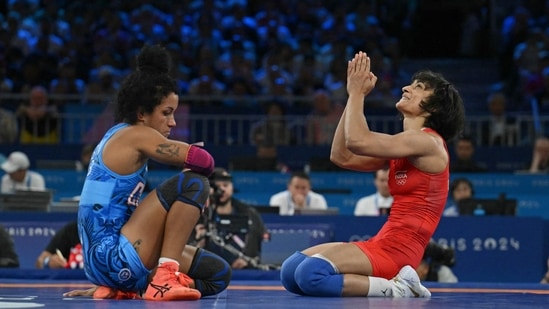 Vinesh then won her quarterfinal against Ukraine's Oksana Livach and then beat Cuba's Yusneylis Guzman Lopez 5-0 in the semi-final to seal a historic place in the final. She will face USA's Sarah Hildebrandt in the gold medal match on Wednesday. (AFP)