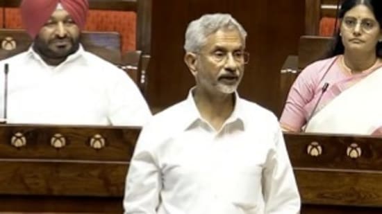 External affairs minister S Jaishankar speaks in Rajya Sabha