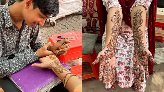 Mehendi artists are occupied due to the rush ahead of Teej, on August 7. (Photo: Rabani Gulati)