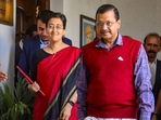 Delhi finance minister Atishi with chief minister Arvind Kejriwal. Delhi finance minister Atishi with chief minister Arvind Kejriwal.