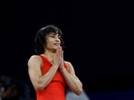 Vinesh Phogat of India reacts after winning the match against Yusneylis Guzman Lopez of Cuba Vinesh Phogat of India reacts after winning the match against Yusneylis Guzman Lopez of Cuba