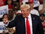 Former US President and 2024 Republican presidential candidate Donald Trump arrives to speak during a campaign rally at the Georgia State University Convocation Center in Atlanta, Georgia, on August 3, 2024. (Photo by CHRISTIAN MONTERROSA / AFP) Former US President and 2024 Republican presidential candidate Donald Trump arrives to speak during a campaign rally at the Georgia State University Convocation Center in Atlanta, Georgia, on August 3, 2024. (Photo by CHRISTIAN MONTERROSA / AFP)