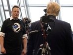 FILE PHOTO: U.S. President Donald Trump and Elon Musk are seen at the Firing Room Four after the launch of a SpaceX Falcon 9 rocket and Crew Dragon spacecraft on NASA's SpaceX Demo-2 mission to the International Space Station from NASA's Kennedy Space Center in Cape Canaveral, Florida, U.S. May 30, 2020. 