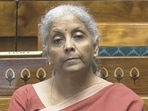 Union finance minister Nirmala Sitharaman in the Lok Sabha during the Monsoon session of Parliament, in New Delhi, on Tuesday. (PTI) Union finance minister Nirmala Sitharaman in the Lok Sabha during the Monsoon session of Parliament, in New Delhi, on Tuesday. (PTI)