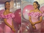 Kiara Advani's Barbie look in a pink off-shoulder dress.(Instagram ) Kiara Advani's Barbie look in a pink off-shoulder dress.(Instagram )