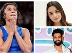 Several Bollywood stars took to their social media to react to Vinesh Phogat's Olympics disqualification in the finals. Several Bollywood stars took to their social media to react to Vinesh Phogat's Olympics disqualification in the finals.