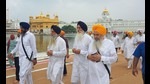 Rebel leaders of the Shiromani Akali Dal at the Golden Temple in Amritsar on Wednesday. (Sameer Sehgal/HT) Rebel leaders of the Shiromani Akali Dal at the Golden Temple in Amritsar on Wednesday. (Sameer Sehgal/HT)