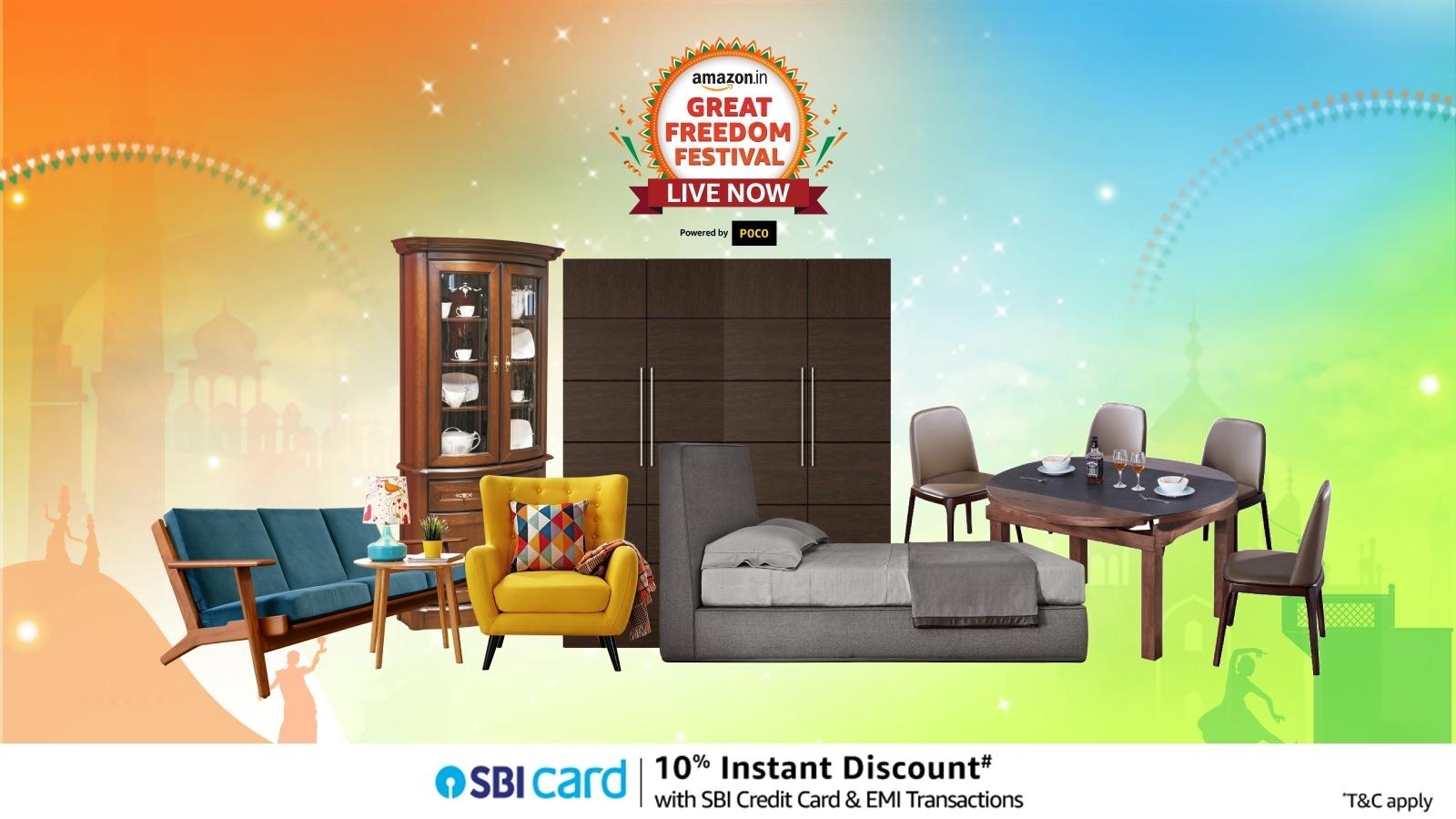 Amazon Great Freedom Festival sale 2024 Crazy deals on furniture items