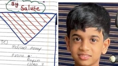 Class 3 student Rayan had heaped praises on soldiers involved in rescue operations in landslide-hit Wayanad, winning the heart of the Indian Army. (Photo courtesy: x.com/IaSouthern) Class 3 student Rayan had heaped praises on soldiers involved in rescue operations in landslide-hit Wayanad, winning the heart of the Indian Army. (Photo courtesy: x.com/IaSouthern)