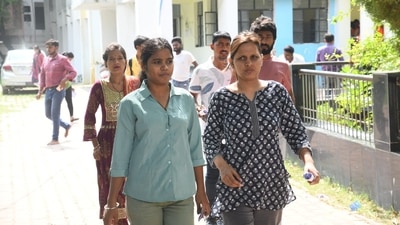 Candidates are seen leaving the exam hall after attempting BPC recruitment exam in Patna. (Santosh Kumar) Candidates are seen leaving the exam hall after attempting BPC recruitment exam in Patna. (Santosh Kumar)