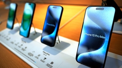 Apple iPhone 15 ProMax phones are shown in an Apple store. (Representational) (AP file photo) Apple iPhone 15 ProMax phones are shown in an Apple store. (Representational) (AP file photo)