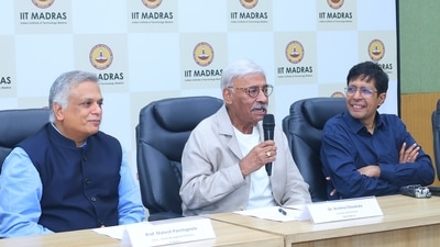 IIT Madras Alumnus Dr. Krishna Chivukula, who donated Rs. 228 Crore to IIT-M, addresses a Press Conference at Campus. (Handout)