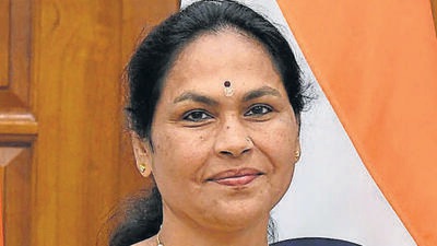 In a video that had gone viral, the Union minister of state for labour and employment, could be seen blaming “people from Tamil Nadu” for the March 1 blast at the Rameshwaram Cafe in Bengaluru. (HT Photo) In a video that had gone viral, the Union minister of state for labour and employment, could be seen blaming “people from Tamil Nadu” for the March 1 blast at the Rameshwaram Cafe in Bengaluru. (HT Photo)