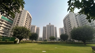 On February 10, 2022, renovations at a sixth-floor flat of Tower D in the society led to the ceiling of a bedroom collapsing, causing a cascading effect in which portions of flats caved in all the way down to the first floor at Chintels Paradiso Society in Gurugram. (HT_PRINT) On February 10, 2022, renovations at a sixth-floor flat of Tower D in the society led to the ceiling of a bedroom collapsing, causing a cascading effect in which portions of flats caved in all the way down to the first floor at Chintels Paradiso Society in Gurugram. (HT_PRINT)
