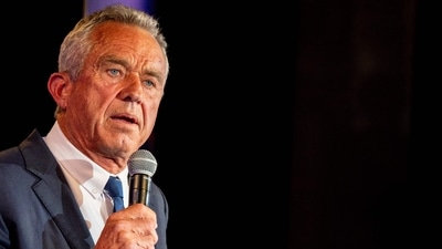 RFK Jr testified again Wednesday that Katonah was his “home address.” He said his move to California a decade ago was only temporary so he could be with his wife, (Getty Images via AFP) RFK Jr testified again Wednesday that Katonah was his “home address.” He said his move to California a decade ago was only temporary so he could be with his wife, (Getty Images via AFP)