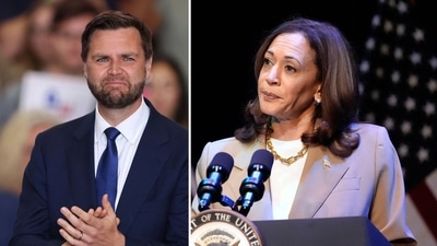 JD Vance calls Kamala Harris ‘chameleon’ on being asked how she can fake her race (AP Photo/Adam Bettcher, Stephanie Scarbrough/Pool via REUTERS) JD Vance calls Kamala Harris ‘chameleon’ on being asked how she can fake her race (AP Photo/Adam Bettcher, Stephanie Scarbrough/Pool via REUTERS)