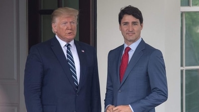 Donald Trump claimed that he gets along with Trudeau “very well”, but added that “he seems to be going very progressive and the people of Canada are not liking it.” (AFP File)