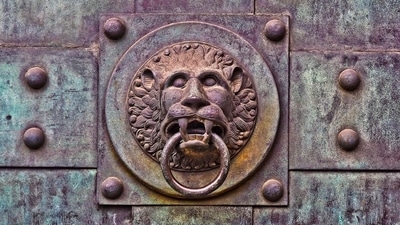 Representative image of a lion-faced door.