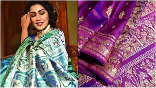 Baluchari is known for its intricate weaving and mythological motifs (Pinterest) Baluchari is known for its intricate weaving and mythological motifs (Pinterest)