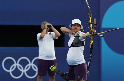 Archer Yaylagul Ramazanova from Azerbaijan competed while being six and a half months pregnant Archer Yaylagul Ramazanova from Azerbaijan competed while being six and a half months pregnant