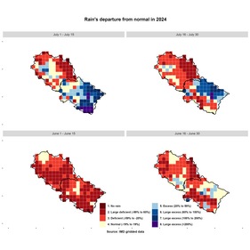 Rain's departure from normal in 2024 (Abhishek Jha) Rain's departure from normal in 2024 (Abhishek Jha)