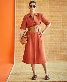 Sonam A Kapoor dons a utility belt with a midi dress (Photo: Instagram) Sonam A Kapoor dons a utility belt with a midi dress (Photo: Instagram)