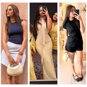 Saiee M Manjrekar serves functional vacation style with skorts, maxi dresses and waistcoats (Photos: Instagram) Saiee M Manjrekar serves functional vacation style with skorts, maxi dresses and waistcoats (Photos: Instagram)