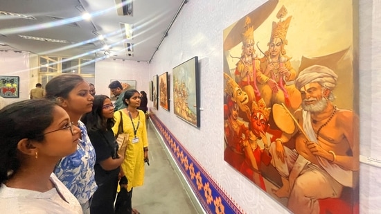 Visitors at the exhibition