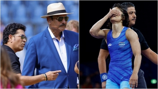 Sachin Tendulkar and Ravi Shastri reacted to Vinesh Phogat's disqualification from Paris Olympics(Files)