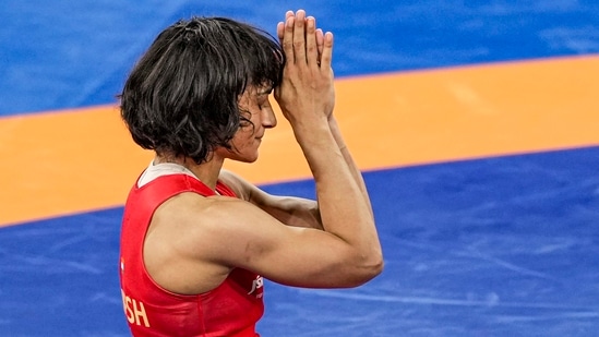 Vinesh Phogat after winning her Women's Freestyle 50kg semi-final wrestling match against Cuba's Yusneylys Guzman Lopez. (PTI file photo)