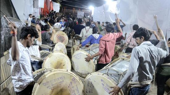 Pune has nearly 2,500 Ganesh mandals with most of them deploying dhol-tasha pathaks and multiple loudspeakers during processions. (REPRESENTATIVE PHOTO)