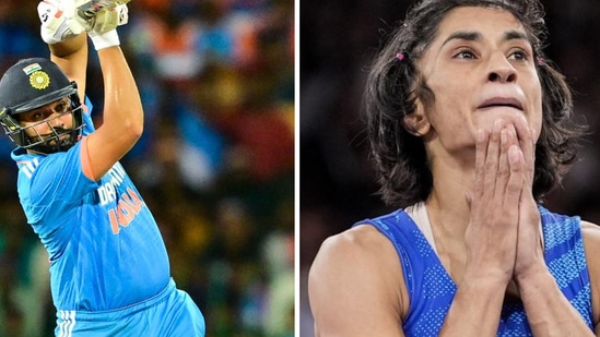 Vinesh Phogat fans brought up Rohit Sharma's weight amid Vinesh Phogat's Olympic disqualification heartache. 