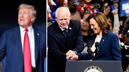 Donald Trump says Tim Walz as Kamala Harris' running mate is ‘a shocking pick’ (AP Photo/Alex Brandon, File, Photographer: Hannah Beier/Bloomberg)