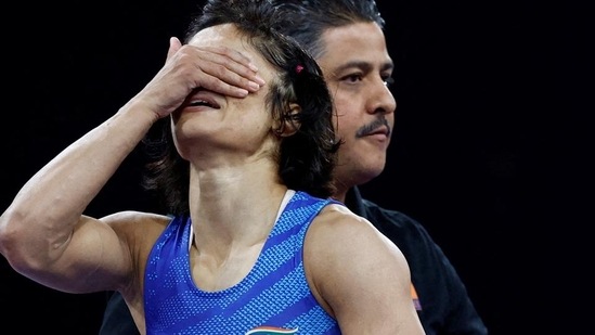 Vinesh Phogat was disqualified on Wednesday from the Olympics after being found 100gm overweight ahead of her women’s 50kg final in Paris. Vinesh was set to win at least a silver after having beaten some of the toughest opponents in the world on Day 1 of her wrestling bouts, including Japan's Yui Sasaki who had never lost a senior bout before that. (HT_PRINT)