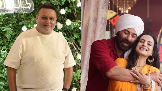 Director Anil Sharma (left) Still from Gadar 2 (right)