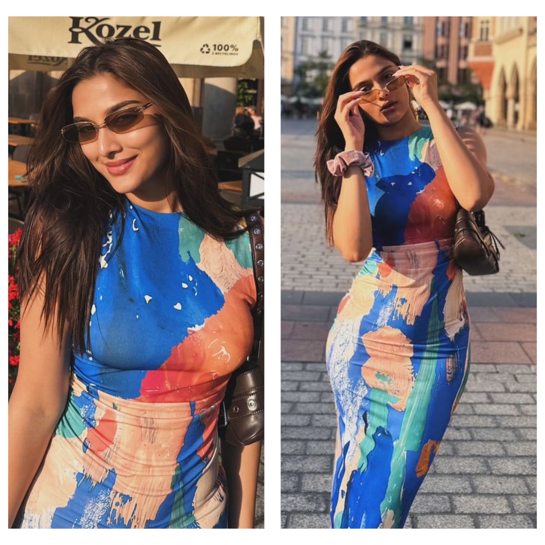 Wear a printed bodycon dress for a lunch plan with the girls like Saiee M Manjrekar(Photos: Instagram) Wear a printed bodycon dress for a lunch plan with the girls like Saiee M Manjrekar(Photos: Instagram)