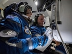 Boeing Crew Flight Test crew members Sunita Williams and Butch Wilmore work in the Boeing Starliner simulator Boeing Crew Flight Test crew members Sunita Williams and Butch Wilmore work in the Boeing Starliner simulator