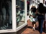 US recession: Shoppers in the Georgetown neighborhood of Washington, DC.