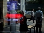 A Mercedes-Benz GLA model car kept on display is pictured at a company's event inside a hotel in New Delhi, India, October 14, 2015. (Anindito Mukherjee/Reuters)