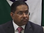 Ministry of external affairs spokesperson Randhir Jaiswal. (Screengrab) Ministry of external affairs spokesperson Randhir Jaiswal. (Screengrab)
