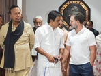LoP in Lok Sabha Rahul Gandhi, party leader KC Venugopal and DMK MP TR Baalu. LoP in Lok Sabha Rahul Gandhi, party leader KC Venugopal and DMK MP TR Baalu.