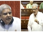 Rajya Sabha chairman Jagdeep Dhankhar and Trinamool Congress MP Derek O’ Brien in the Rajya Sabha on August 7. Rajya Sabha chairman Jagdeep Dhankhar and Trinamool Congress MP Derek O’ Brien in the Rajya Sabha on August 7.
