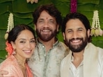 Sobhita Dhulipala (L), Nagarjuna (Centre), Naga Chaitanya (R)