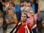 Spain's Rafael Nadal waves goodbye