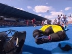 PR Sreejesh bows down to his hockey gear after India's bronze medal win