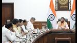Haryana chief minister Nayab Saini chairs a cabinet meeting in Chandigarh on Thursday. Haryana chief minister Nayab Saini chairs a cabinet meeting in Chandigarh on Thursday.