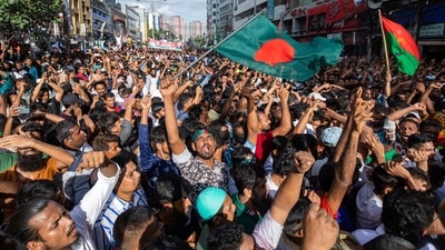 People gather in front of the Bangladesh Nationalist Party (BNP) headquarters during a rally in Dhaka, Bangladesh. (AP) People gather in front of the Bangladesh Nationalist Party (BNP) headquarters during a rally in Dhaka, Bangladesh. (AP)