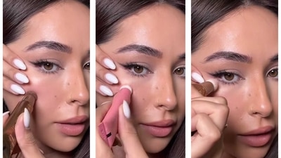 Use your fingers and three dots of products for a quick makeup fix (Photos: Instagram) Use your fingers and three dots of products for a quick makeup fix (Photos: Instagram)